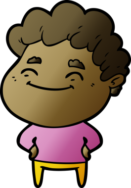 Bir insan tarafından çizilmiş çizgi film dostu bir adam.