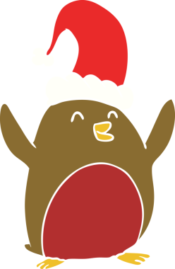 Bir insan tarafından çizilmiş düz renkli çizgi film Robin