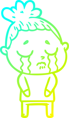 Bir insan tarafından çizilmiş ağlayan bir karikatür çizimi.