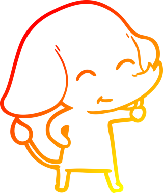 Bir insan tarafından çizilmiş şirin bir fil çizimi.