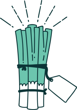 Bir insan tarafından çizilmiş geleneksel bir dövme demeti.