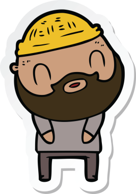 Bir insan tarafından çizilmiş sakallı bir adamın çıkartması.