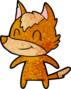 Bir insan tarafından çizilmiş tilki çizgi film karakteri