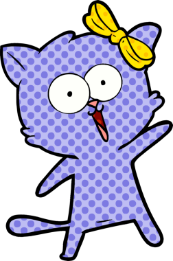 Bir insan tarafından çizilmiş çizgi film kedisi.