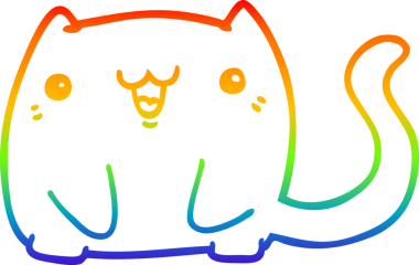 gökkuşağı gradyanı çizimi bir insan tarafından çizilmiş çizgi film kedisi