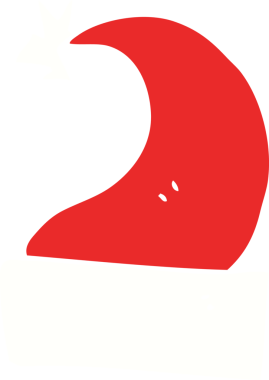 Bir insan tarafından çizilen noel şapkasının düz renk çizimi