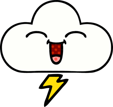 Bir insan tarafından çizilmiş bir gök gürültüsü bulutu çizgi filmi.