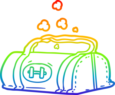 Bir insan tarafından çizilmiş bir spor çantasının çizimi.