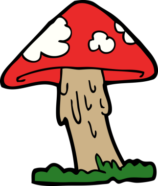 bir insan tarafından çizilmiş mantar mantarı