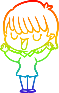 gökkuşağı gradyan çizimi bir insan tarafından çizilmiş bir karikatür kadın