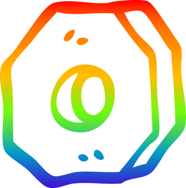 Gökkuşağı gradyan çizgi çizimi Bir insan tarafından çizilmiş vida fındık