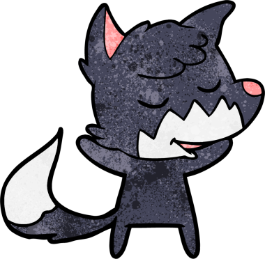 Bir insan tarafından çizilmiş dost canlısı çizgi film tilkisi