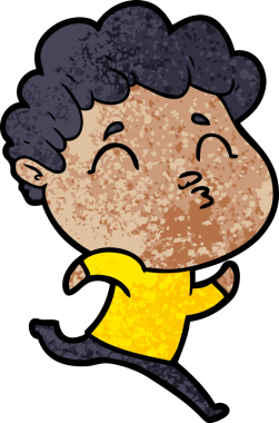 Çizgi film adamı somurtuyor Bir insan tarafından çizilmiş