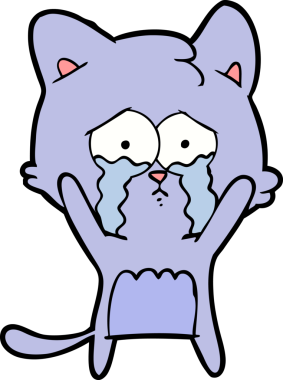 Bir insan tarafından çizilmiş çizgi film kedisi.