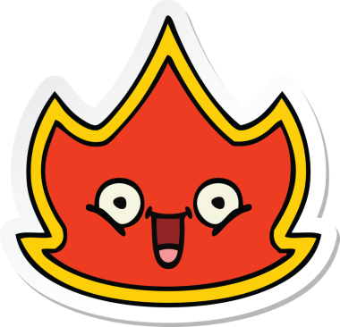 Bir insan tarafından çizilmiş şirin bir çizgi film çıkartması.