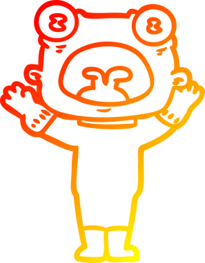 Bir insan tarafından çizilen garip uzaylı çizgi filminin sıcak gradyanı.