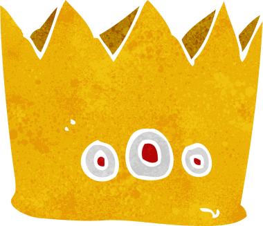 Bir insan tarafından çizilmiş karikatür tacı