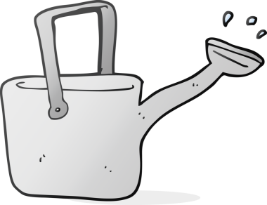 Bir insan tarafından çizilmiş karikatür sulama kutusu.