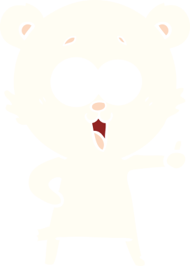 Bir insan tarafından çizilmiş gülen ayıcık düz renkli çizgi film.