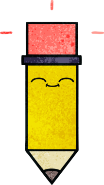 Bir insan tarafından çizilmiş bir kalemin retro grunge doku karikatürü