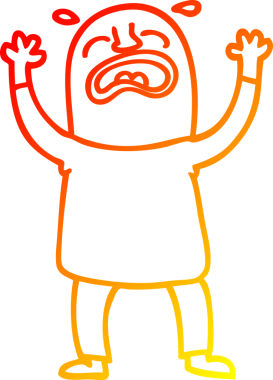 Bir insan tarafından çizilmiş, ağlayan bir çizgi film karakteri.