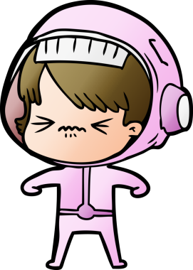 Bir insan tarafından çizilmiş kızgın uzay kızı.