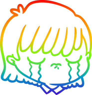 gökkuşağı gradyan çizgi çizimi bir insan tarafından çizilmiş bir kadın yüzü