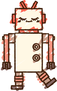 Bir insan tarafından çizilen robot tebeşiri.