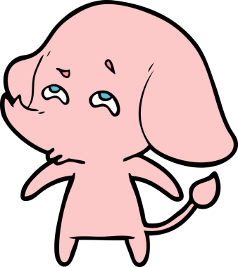 Bir insan tarafından çizilmiş karikatür fili