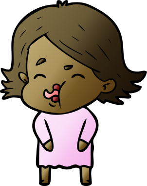 Bir insan tarafından çizilen karikatür kızı.