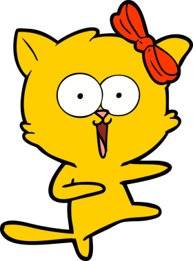 Bir insan tarafından çizilmiş çizgi film kedisi.