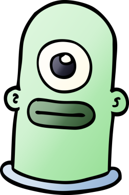 Bir insan tarafından çizilmiş karalama uzaylı adam.