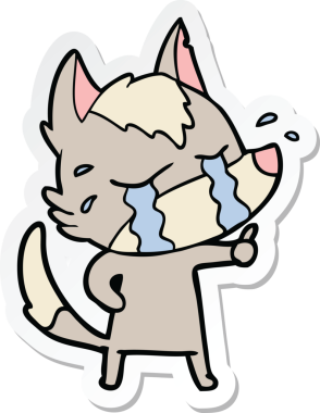 Bir insan tarafından çizilmiş bir karikatür çıkartması.