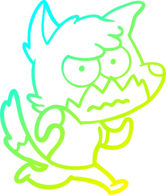 Bir insan tarafından çizilmiş bir çizgi filmin soğuk gradyan çizimi.