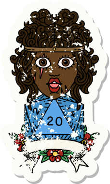 Retro Dövme Tarzı İnsan Barbarlığı Bir insan tarafından çizilmiş 20 zar ile