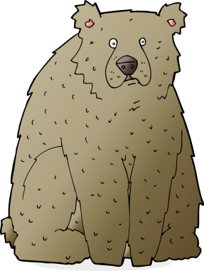 Bir insan tarafından çizilmiş komik ayı.