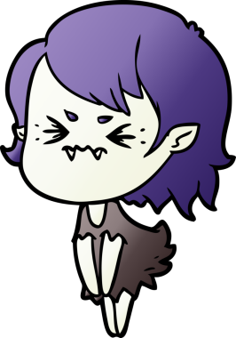 Bir insan tarafından çizilmiş kızgın vampir kız.