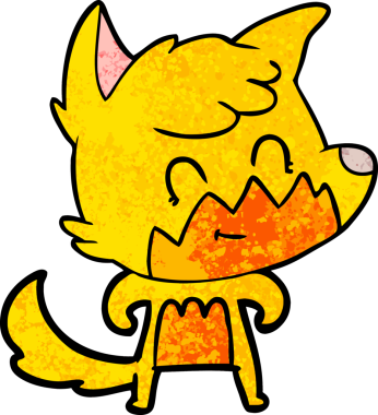 Bir insan tarafından çizilmiş tilki çizgi film karakteri