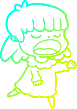 Bir insan tarafından yüksek sesle çizilmiş bir karikatür kadın çizimi.