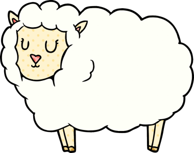 bir insan tarafından çizilmiş koyun çizgi filmi