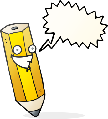 Bir insan tarafından çizilmiş mutlu serbest konuşma balonu karikatürü.