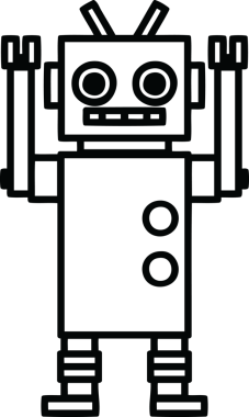 bir insan tarafından çizilmiş dans eden robot simgesi