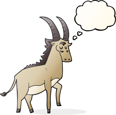 Bir insan tarafından çizilmiş serbest çizim baloncuk karikatür antilobu.