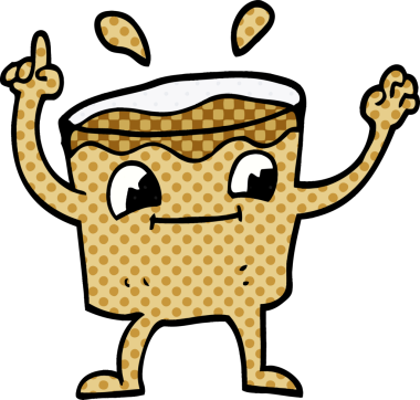 Bir insan tarafından çizilmiş karalama kahve resmi.