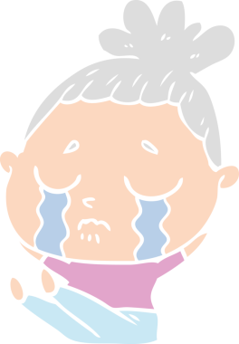 Bir insan tarafından çizilmiş düz renkli karikatür.