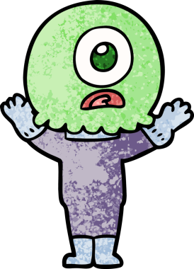 Çizgi film Tepegöz uzaylı uzay adamı bir insan tarafından çizildi.