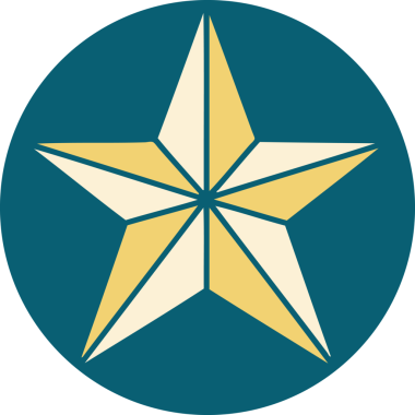 Bir insan tarafından çizilmiş bir yıldızın ikonik dövme şekli