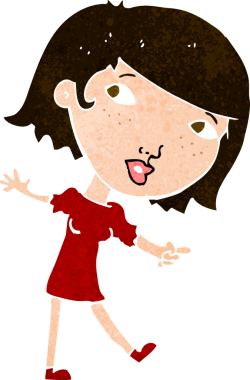 Bir insan tarafından çizilen mutlu kız figürleri.