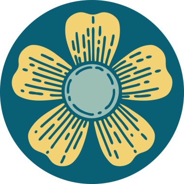 Bir insan tarafından çizilmiş bir çiçeğin ikonik dövme şekli