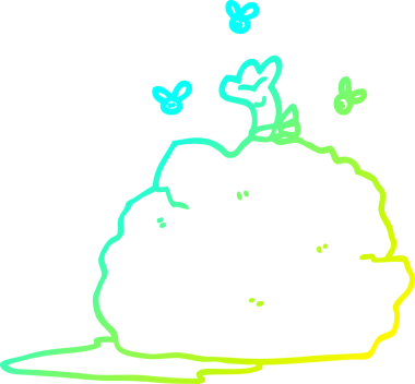 Bir insan tarafından çizilmiş bir çöp torbasının soğuk gradyan çizimi